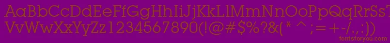 Czcionka LubalinGraphBookBt – brązowe czcionki na fioletowym tle