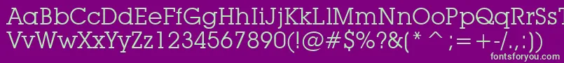 LubalinGraphBookBt-fontti – vihreät fontit violetilla taustalla