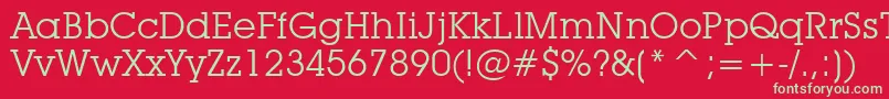 LubalinGraphBookBt Font – Green Fonts on Red Background