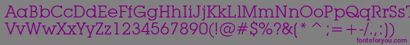 LubalinGraphBookBt-fontti – violetit fontit harmaalla taustalla