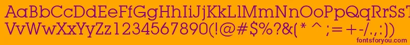 フォントLubalinGraphBookBt – オレンジの背景に紫のフォント