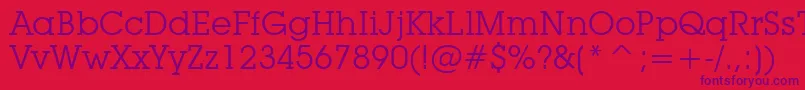 Police LubalinGraphBookBt – polices violettes sur fond rouge