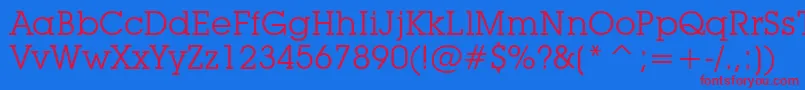 LubalinGraphBookBt-fontti – punaiset fontit sinisellä taustalla
