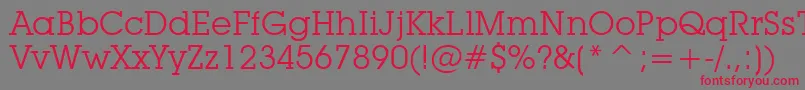 Czcionka LubalinGraphBookBt – czerwone czcionki na szarym tle