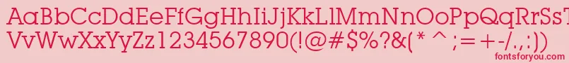 Fonte LubalinGraphBookBt – fontes vermelhas em um fundo rosa