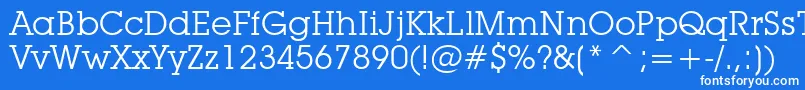 フォントLubalinGraphBookBt – 青い背景に白い文字