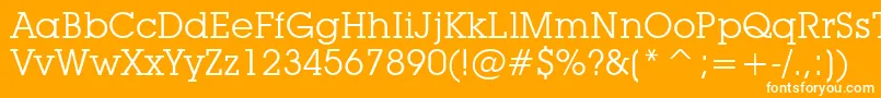 フォントLubalinGraphBookBt – オレンジの背景に白い文字