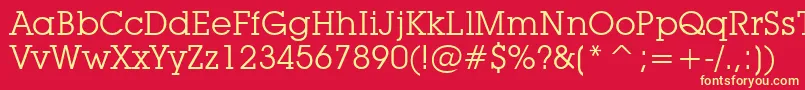 Czcionka LubalinGraphBookBt – żółte czcionki na czerwonym tle
