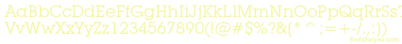 フォントLubalinGraphBookBt – 白い背景に黄色の文字