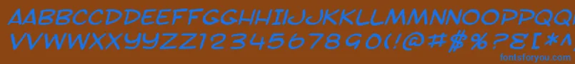 fuente SF Toontime Extended Italic – Fuentes Azules Sobre Fondo Marrón