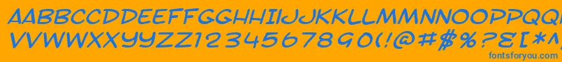 SF Toontime Extended Italic Font – Blue Fonts on Orange Background