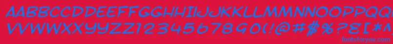 SF Toontime Extended Italic Font – Blue Fonts on Red Background