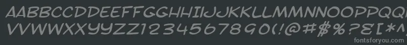 Шрифт SF Toontime Extended Italic – серые шрифты на чёрном фоне