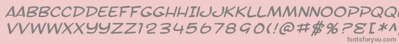 Police SF Toontime Extended Italic – polices grises sur fond rose