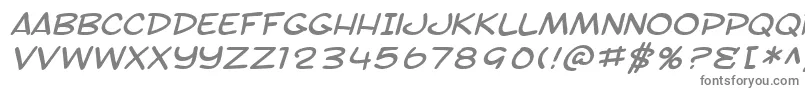 SF Toontime Extended Italic-fontti – harmaat kirjasimet valkoisella taustalla