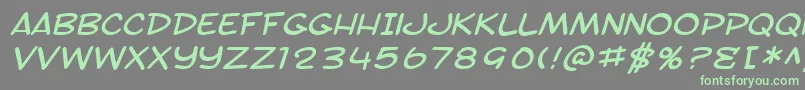 Fonte SF Toontime Extended Italic – fontes verdes em um fundo cinza