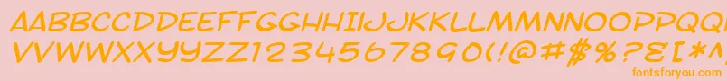 Шрифт SF Toontime Extended Italic – оранжевые шрифты на розовом фоне
