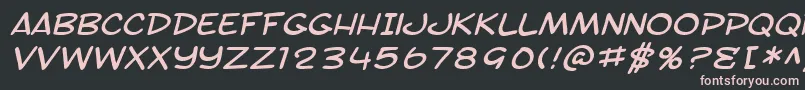 Fonte SF Toontime Extended Italic – fontes rosa em um fundo preto