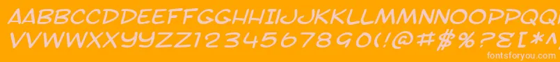 Police SF Toontime Extended Italic – polices roses sur fond orange