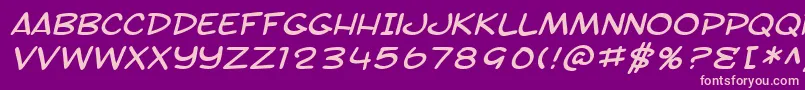 SF Toontime Extended Italic Font – Pink Fonts on Purple Background