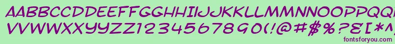 fuente SF Toontime Extended Italic – Fuentes Moradas Sobre Fondo Verde