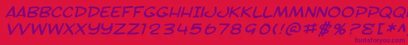 Police SF Toontime Extended Italic – polices violettes sur fond rouge