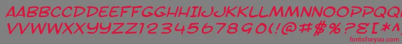 フォントSF Toontime Extended Italic – 赤い文字の灰色の背景