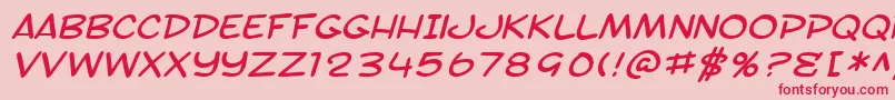 フォントSF Toontime Extended Italic – ピンクの背景に赤い文字