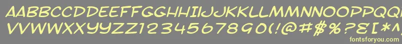 SF Toontime Extended Italic Font – Yellow Fonts on Gray Background