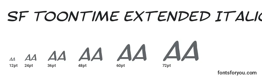 Größen der Schriftart SF Toontime Extended Italic