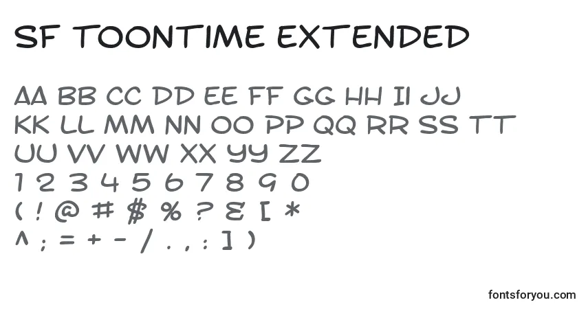 A fonte SF Toontime Extended – alfabeto, números, caracteres especiais