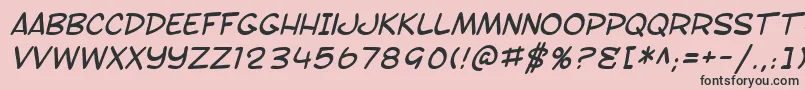 Fonte SF Toontime Italic – fontes pretas em um fundo rosa