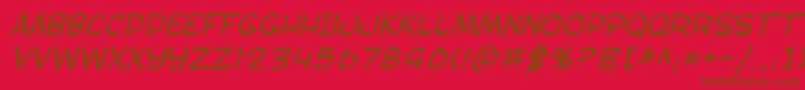 fuente SF Toontime Italic – Fuentes Marrones Sobre Fondo Rojo
