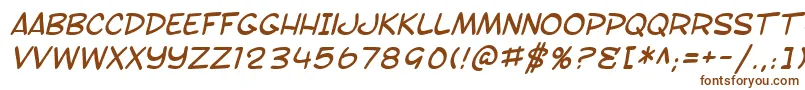 fuente SF Toontime Italic – Fuentes Marrones Sobre Fondo Blanco