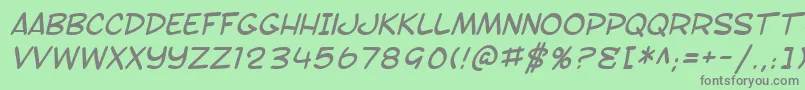 Шрифт SF Toontime Italic – серые шрифты на зелёном фоне