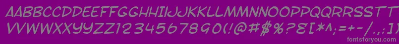 Weitere Informationen zur SF Toontime Italic-Schriftart SF Toontime Italic-Schriftart – Graue Schriften auf violettem Hintergrund