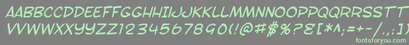 SF Toontime Italic-fontti – vihreät fontit harmaalla taustalla
