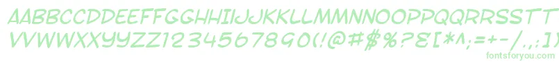 フォントSF Toontime Italic – 緑のフォント