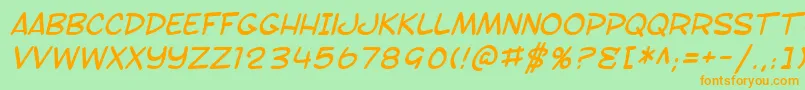 Czcionka SF Toontime Italic – pomarańczowe czcionki na zielonym tle