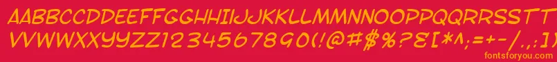 SF Toontime Italic Font – Orange Fonts on Red Background