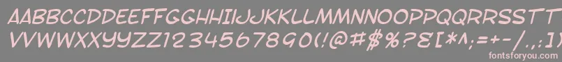 SF Toontime Italic Font – Pink Fonts on Gray Background