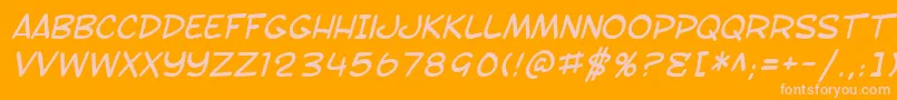 SF Toontime Italic Font – Pink Fonts on Orange Background