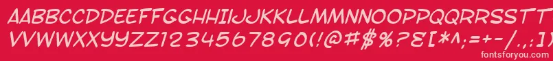 Fonte SF Toontime Italic – fontes rosa em um fundo vermelho