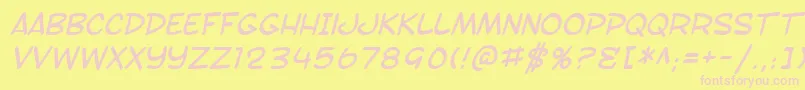 SF Toontime Italic Font – Pink Fonts on Yellow Background