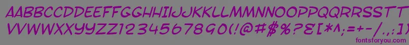 Fonte SF Toontime Italic – fontes roxas em um fundo cinza