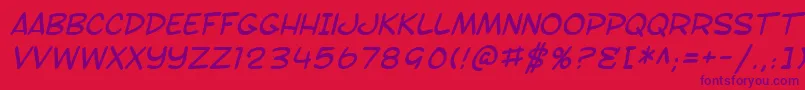 SF Toontime Italic Font – Purple Fonts on Red Background