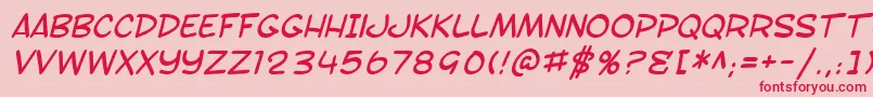 Fonte SF Toontime Italic – fontes vermelhas em um fundo rosa