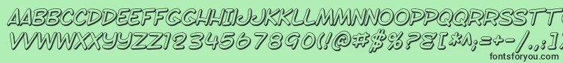 SF Toontime Shaded Italic Font – Black Fonts on Green Background