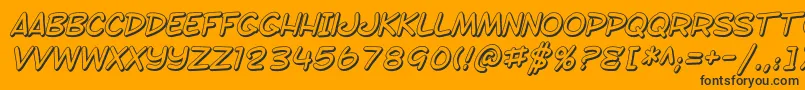 SF Toontime Shaded Italic Font – Black Fonts on Orange Background