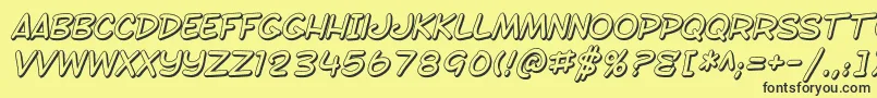 SF Toontime Shaded Italic Font – Black Fonts on Yellow Background